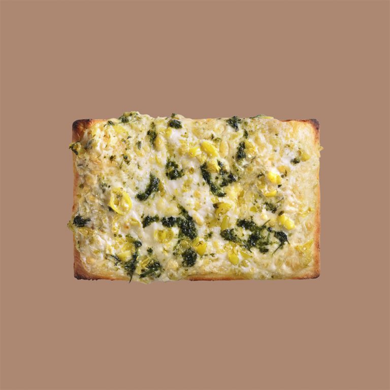 White pizza with parsley